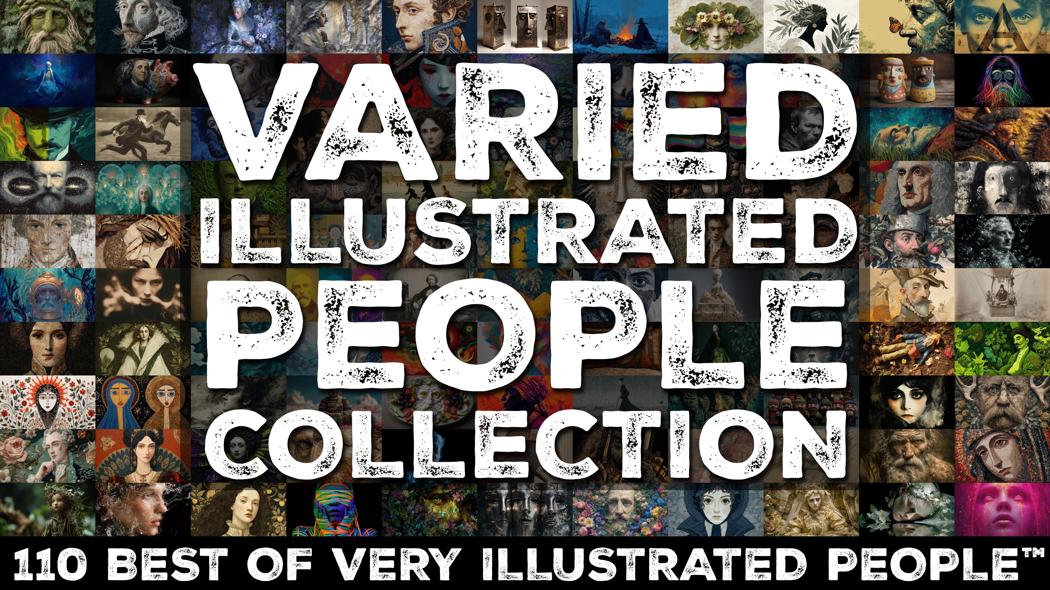VIP VARIED ILLUSTRATED PEOPLE COLLECTION: 110 ILLUSTRATIONS ALL CATEGORIES