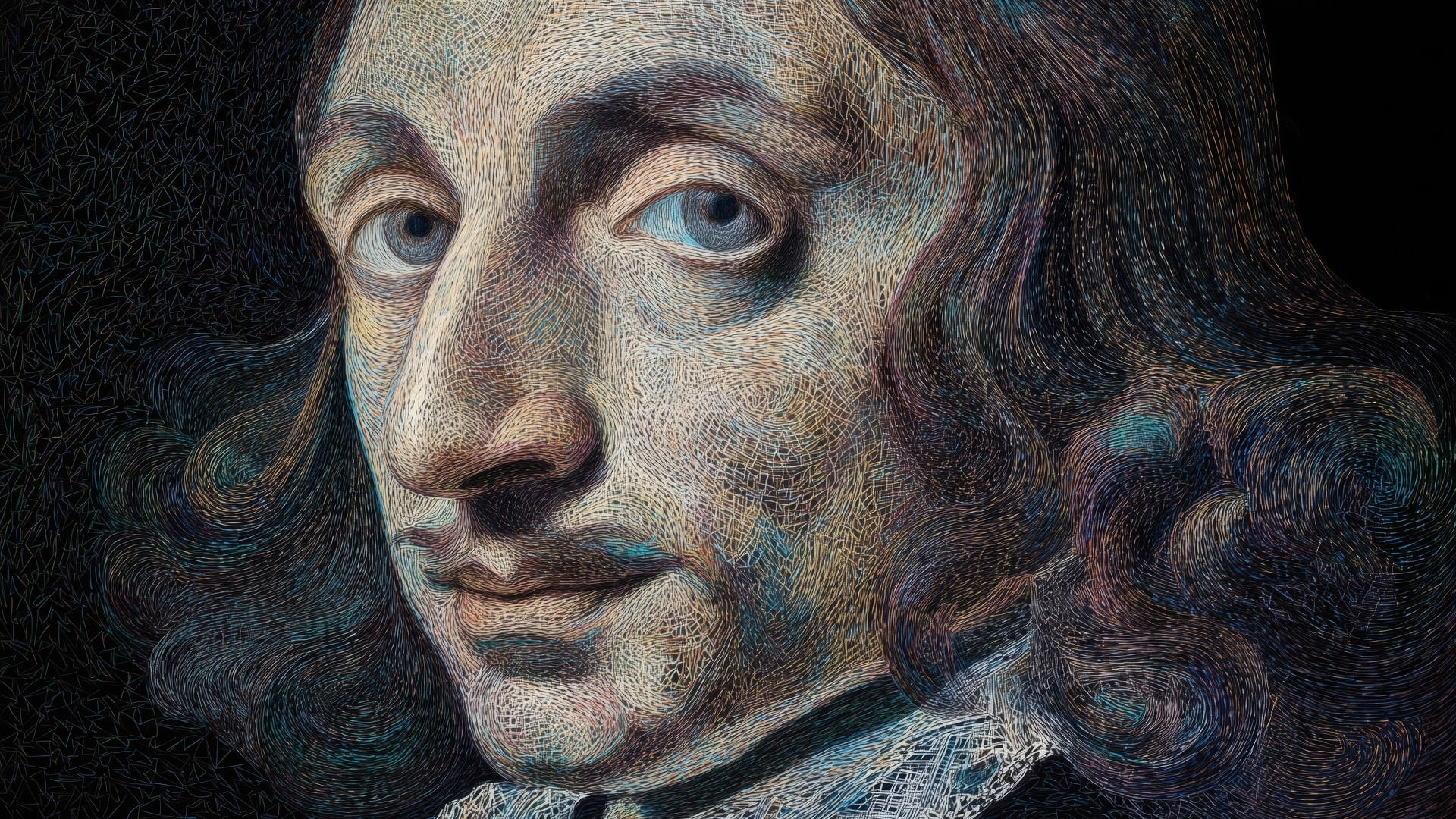 Blaise Pascal — Mathematician — VIP Varied Illustrated People Downloadable 8k Digital Illustration