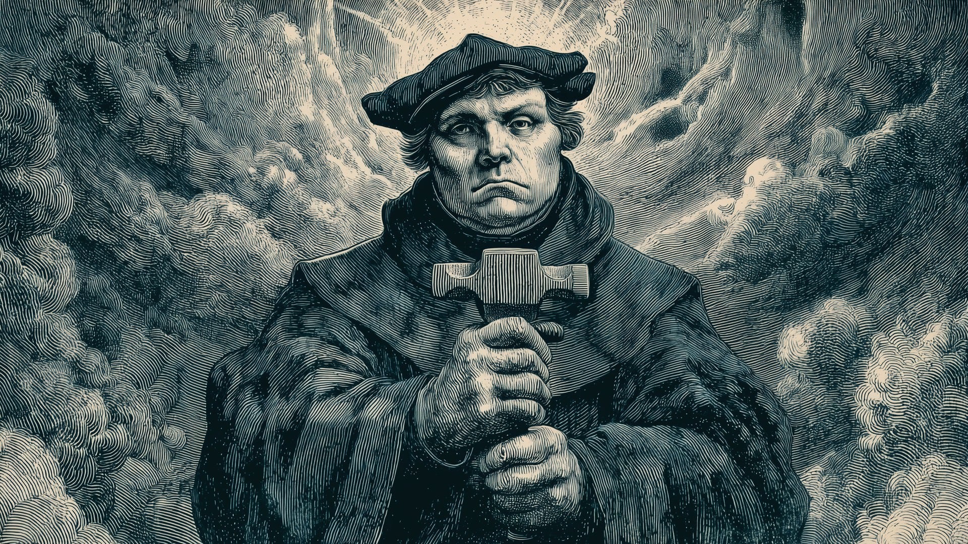 Martin Luther — Reformer — VIP Varied Illustrated People Downloadable 8k Digital Illustration