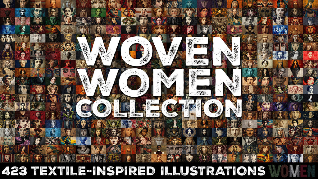 WOVEN WOMEN COLLECTION: Complete Set of 423 Downloadable 8k Digital Illustrations from VERY ILLUSTRATED PEOPLE™