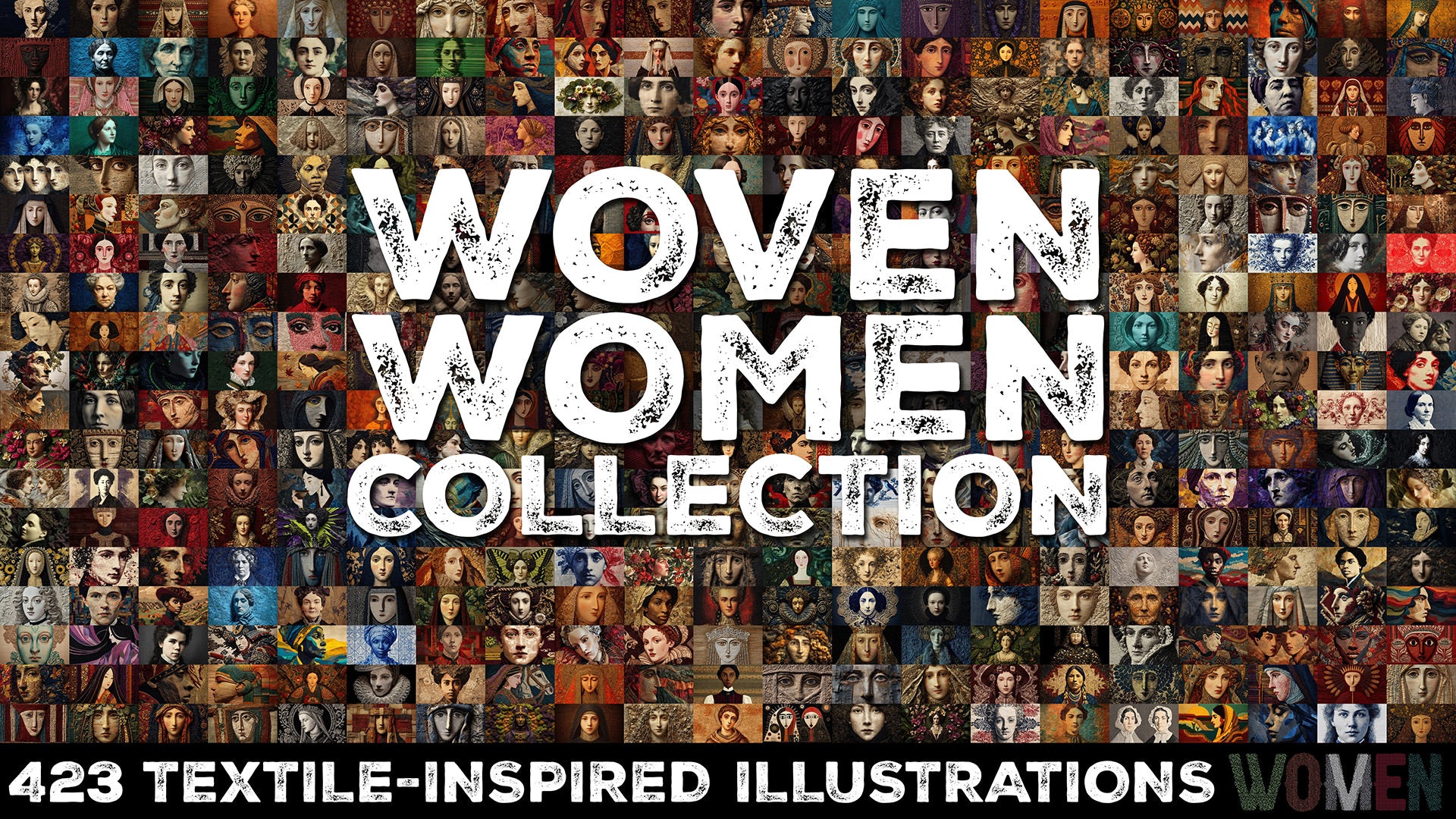 WOVEN WOMEN COLLECTION: Complete Set of 423 Downloadable 8k Digital Illustrations from VERY ILLUSTRATED PEOPLE™